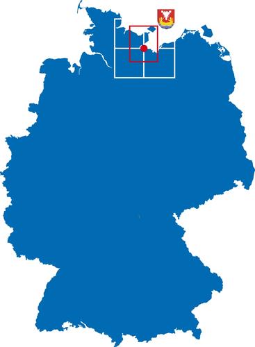 Interner Link: Bild: Lage der Stadt Neustadt in Holstein im Gebiet der Bundesrepublk Deutschland