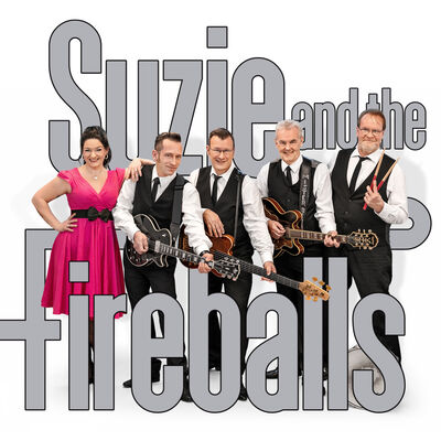 Bild vergr&ouml;&szlig;ern: Bandfoto von Suzie and the Fireballs mit Schriftzug